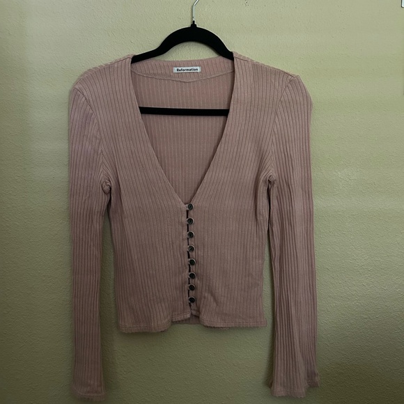 Reformation Gellar Ribbed Top - Picture 2 of 3